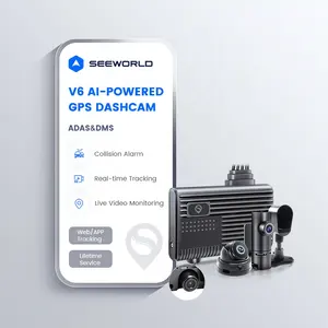 4G 4 telecamere Dash Cam con vista GPS sull'app del telefono Black Box Car ADAS Dash Camera