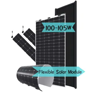 En iyi fırsatlar esnek güneş panelleri tüm siyah monokristal 100 watt güneş modülü 105 watt güneş PV modülü toptan