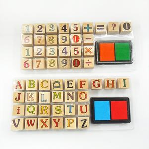 Children <strong>Toys</strong> Custom <strong>Personalised</strong> Alphabet Letter Number <strong>Wooden</strong> Stamp Set for Kids With Ink Pad - Product Image 6