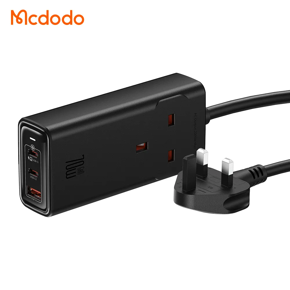 MCDODO 466 bốn trong một 70W gan Sạc Tăng protectino nhanh chóng an toàn USB cung cấp điện 70W Đầu ra điện 2200W AC 2c1a Dải điện