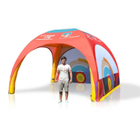 Tente de camping gonflable portable Oxford avec impression personnalisée et auvent transparent pour les événements