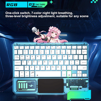 Clavier et souris de tablette en cristal transparent sans fil pour téléphone portable