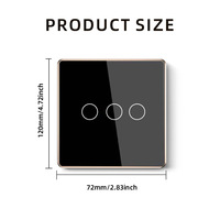 Interruptor de Pared Zigbee de Aluminio Contemporáneo con Cristal Templado de 4 Vías para la Aplicación Tuya Smart Life, con Control Táctil de Punto Cóncavo