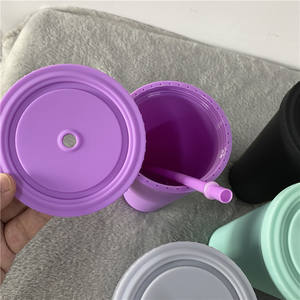 Gobelets acryliques à Double paroi sans BPA, carrés et pailles réutilisables, avec couvercles, en plastique, 20 <span class=keywords><strong>oz</strong></span>, vente en gros, à bas prix - Product Image 3