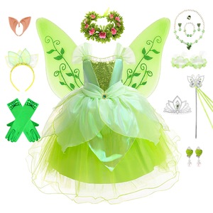 Nouveau costume de princesse Tiana pour les filles anniversaire Halloween habiller les tenues avec accessoires - Product Image 1