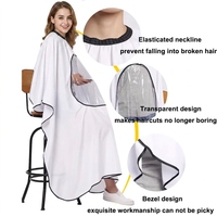 Cape de Salon Professionnelle Imperméable avec Fenêtre de Visualisation Transparente pour la Coupe et la Coloration des Cheveux