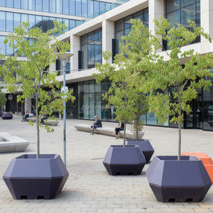 Big Standing Fiberglass Faceted <b>Pot</b> Outdoor <b>Large</b> FRP Diamond Cut Planter Hotel Lobby Modern Luxury Floor Planter - Product Image 5