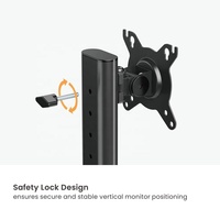 Support de moniteur à double écran à levage vertical 17 "-34" OEM ODM Hauteur autoportante réglable 2 piles Support de bras de montage de base pour moniteur