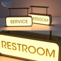 Boîte à lumière LED suspendue double face personnalisée, panneau directionnel lumineux pour hôtel et restaurant