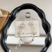 Luxe Fleur Perle Cristal Téléphone Portable Chaîne Porte-clés Dragonne Lanière Amour Coeur Pendentif Téléphone Mobile Pendentif Sac Charmes