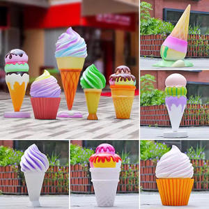 تخفيضات كبيرة مصنوعة يدويا آيس كريم ديكو الفن الدعائم العملاقة الألياف الزجاج المصاصة النحت ديكور الحزب الصا - Product Image 3