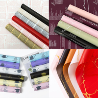 Papier d'emballage floral en gros pour bouquets, matériaux DIY, nouveau style coréen, papier uni et papier à bords magiques