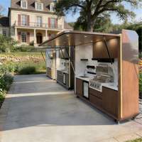 Cuisine extérieure modulaire portable de luxe avec barbecue à gaz complet et abri de jardin