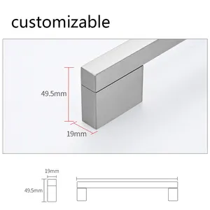 Hardware Manufacturers Wholesale Simple Style Aluminum Alloy Silver Kitchen Cabinets Dresser Door Pull Handles