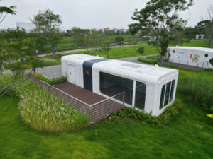 Kit de Casa de estructura de acero moderno, montaje de bricolaje simple, hermosa <span class=keywords><strong>vista</strong></span> para jardín o playa, incluye puertas y ventanas - Product Image 5