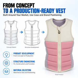 Gilet d'impact OEM pour femme, personnalisé, léger, avec rembourrage en mousse pour le <span class=keywords><strong>wakeboard</strong></span>, la conduite sur <span class=keywords><strong>câble</strong></span> et les sports nautiques actifs - Product Image 2