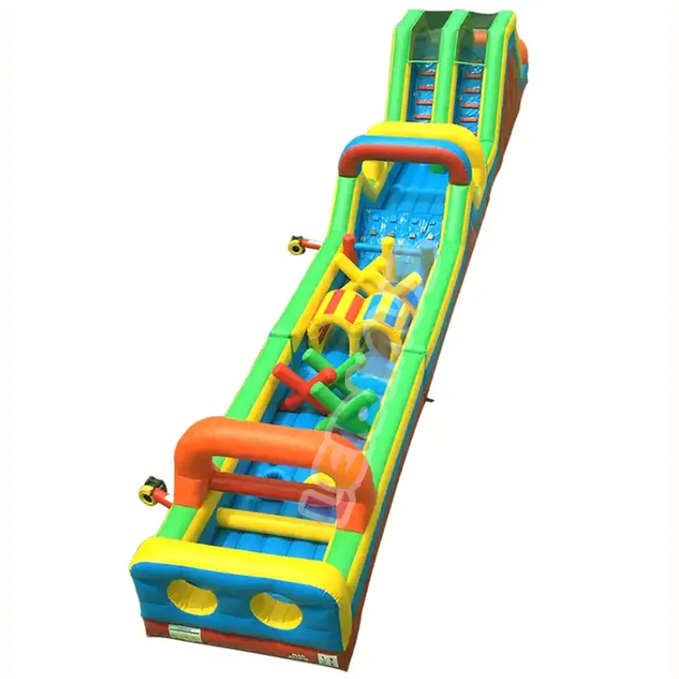 Inflatable Tropical Obstacle Course Commercial Jumpers Radical Inflatable Run Insane Bounce House Obstacle Course