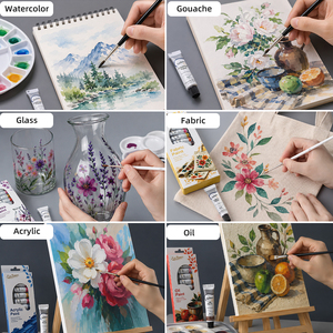 Ensemble de <span class=keywords><strong>peinture</strong></span> Xin Bowen 12 couleurs, tubes de <span class=keywords><strong>peinture</strong></span> de 6 ml, aquarelle, <span class=keywords><strong>acrylique</strong></span>, huile, gouache, tissu, <span class=keywords><strong>verre</strong></span> pour artistes - Product Image 6