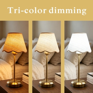 Lampada da Tavolo Vintage Ricaricabile in Tessuto, Stile Retrò, per Matrimoni e Arredamento Soggiorno, <span class=keywords><strong>Paralume</strong></span> Classico per Illuminazione da Tavolo per Ristoranti - Product Image 4