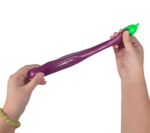 Jouet innovant et unique en forme d'aubergine, à rembourrage en sable, à rétrofriction, forte extensibilité, anti-stress, amusant à pincer, pour jeunes - Product Image 2