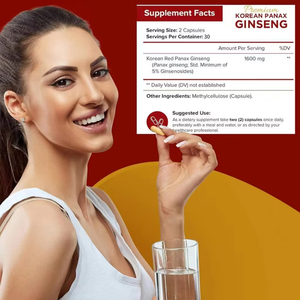Wellbody OEM/ODM/OBM nhân sâm chiết xuất từ rễ viên nang ashwaganda Nhân Sâm viên nang Hàn Quốc Đỏ Panax <span class=keywords><strong>Ginseng</strong></span> viên nang - Product Image 2