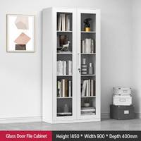 Armoire de classement à double porte avec tiroirs, armoire d'archives verrouillable pour bureau et maison, en acier robuste résistant à la rouille