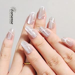 Meilleur moyen ovale personnalisé presse sur les ongles fournitures <span class=keywords><strong>mariage</strong></span> blanc oeil de chat <span class=keywords><strong>faux</strong></span> ongles avec conception Aurora portable <span class=keywords><strong>faux</strong></span> ongles pointe ensemble - Product Image 2