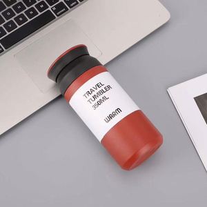 Tasse isotherme portable japonaise 500 ml en acier inoxydable 304 avec poignée, couvercle plat et infuseur à thé pour voiture, extérieur et femme - Product Image 1