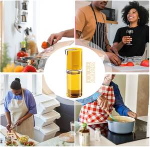 Dispenser minyak memasak rumah tangga, botol penyimpanan minyak aman kaca kelas makanan 500ml 17oz - Product Image 3