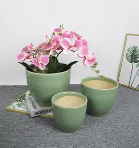 Pots de plantes nordiques exportés vers l'étranger Pots de fleurs en céramique jardinières en céramique ensemble de 3 Pots de fleurs