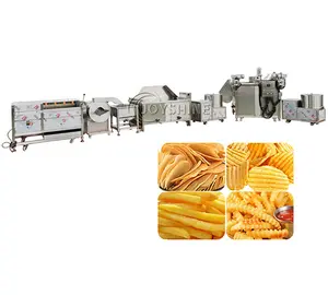 Crisps Frying Machine Potato Chips Making Machine Price Small Scale Semi-automatic Frozen French Fries Potato Chips Production Line