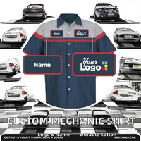 Camisa de Trabajo de Algodón Personalizada para Hombre, Manga Corta, Uniforme Industrial, Antiencogimiento, Ropa de Trabajo para Taller de Reparación de Automóviles, Duradera, ODM, Seda