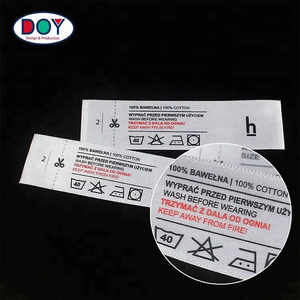 100% Polyester tùy chỉnh hai mặt in rửa hướng dẫn Trắng satin chăm sóc nhãn cho hàng may mặc - Product Image 6