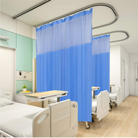 Rideau de séparation médical antibactérien ignifuge en polyester pour clinique, unité de soins intensifs, taille personnalisée, vente en gros