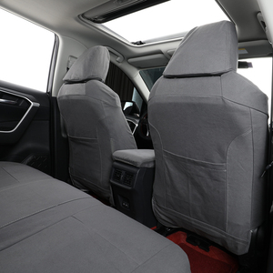 Coprisedili <span class=keywords><strong>Auto</strong></span> in Tessuto e Pelle Grigia di Lusso su Misura, Compatibili con Airbag, Traspiranti e Lavabili in Lavatrice - Product Image 4