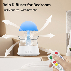 2024 New Arrival Household Remote <strong>Control</strong> Wood Rain Lamp Fragrances of Essential Oil Mushroom Diffuser Raindrop Humidifier - Product Image 5