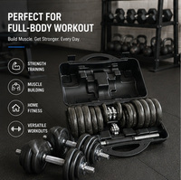 Ensemble d'haltères réglables en fonte 15kg 30kg, acier durable, matière plastique pour l'entraînement physique, peint en noir sur mesure