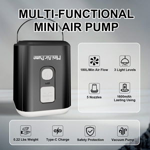 휴대용 핸디 공기 주입기 1600mAh 충전식 리튬 배터리 미니 에어 펌프, 수납 가방 수영장 튜브 에어 매트리스용 - Product Image 5