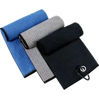 Serviette de nettoyage de clubs de golf personnalisée, entièrement imprimée, légère, compacte, en microfibre à motif gaufré, avec œillet de suspension