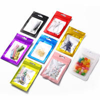 Sac ziplock en plastique mat refermable personnalisé avec pochette emballage avec fenêtre et trou de suspension