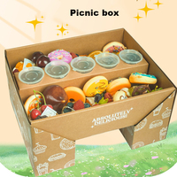 Boîte en carton alimentaire en gros pour chocolats et fruits, plateau pliable pour traiteur, boîte de pique-nique pour fêtes