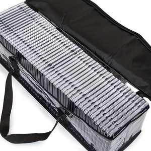 Grand sac de transport transparent en <span class=keywords><strong>PVC</strong></span> à fermeture éclair pour le stockage de DVD/CD, facile à transporter avec fenêtres étanches pour le salon - Product Image 1