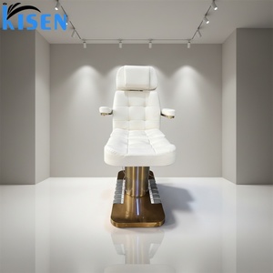 KISEN Electric Massage Table 3 Motors Synthetic Leather Stainless Steel Frame Adjustable Backrest Legrest-Hospital Beauty <b>Bed</b> - Product Image 1