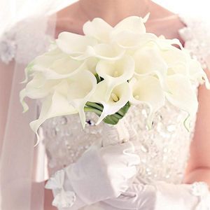 Nouvelles têtes de fleurs artificielles modernes en EVA, blanches, en forme de lys, pour la décoration de plafond de mariage avec cristaux suspendus - Product Image 5