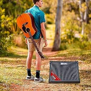 Amplificador Portátil de Acero Inoxidable de 100 Vatios BP80 con Entradas para Micrófono, Altavoz y Bocina para Guitarra, Ideal para Exteriores - Product Image 6