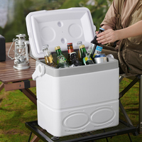 Glacière de camping 29L en plastique, boîte de conservation alimentaire, glacière isotherme avec serrure