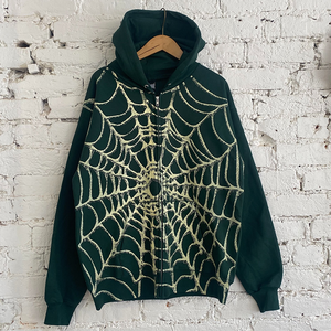 Felpa pesante in pile con cappuccio oversize con cappuccio stampato a <span class=keywords><strong>ragnatela</strong></span> con cappuccio Streetwear di alta qualità produttore di abiti personalizzati con cappuccio - Product Image 2