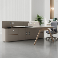 Bureau de direction modulaire en MDF avec chaise intégrée – Combinaison simple et moderne pour personnel, écologique, usage commercial, avec cloison créative