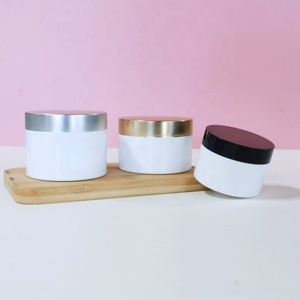 Customized logo 250ml 8oz <b>Empty</b> Plastic Frosted 8 oz Luxury <b>Jars</b> for Body Butter Containers 250g 200ml with pink Top Lids - Product Image 4