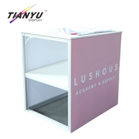 Présentoirs cosmétiques portables en aluminium rose personnalisés pour expositions, vitrine de maquillage, étagères de vente au détail, comptoir de salon professionnel